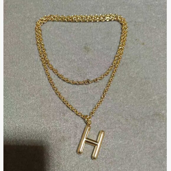 Roxanne Assoulin The Very Big Puffy Initial Necklace with Charm B/D/E/G/H - Picture 10 of 10